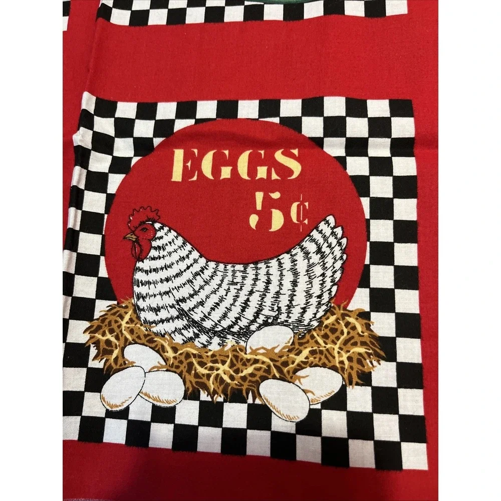 1 piece Fabric Traditions farm blocks, vintage - Chicken, Eggs, Corn. 44x26